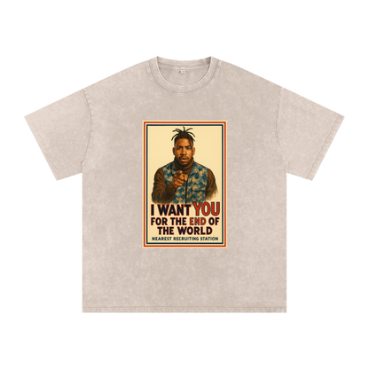 "End of The World" Acid Wash Shirt